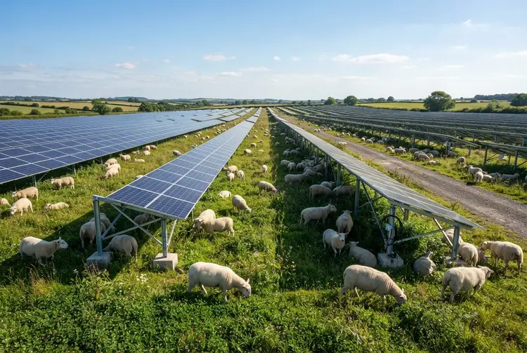 Agrivoltaics Takes Off: Sheep Graze on 10% of US Solar Farms