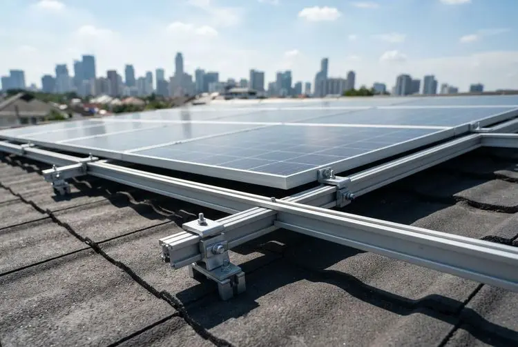 SL Rack shows fast compliant mounting for rooftop solar systems