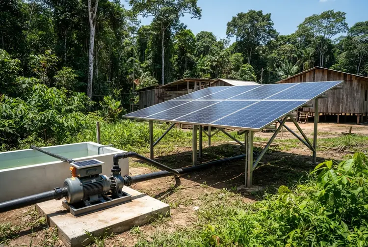 Solar water pumps end grueling water walks for Amazon communities
