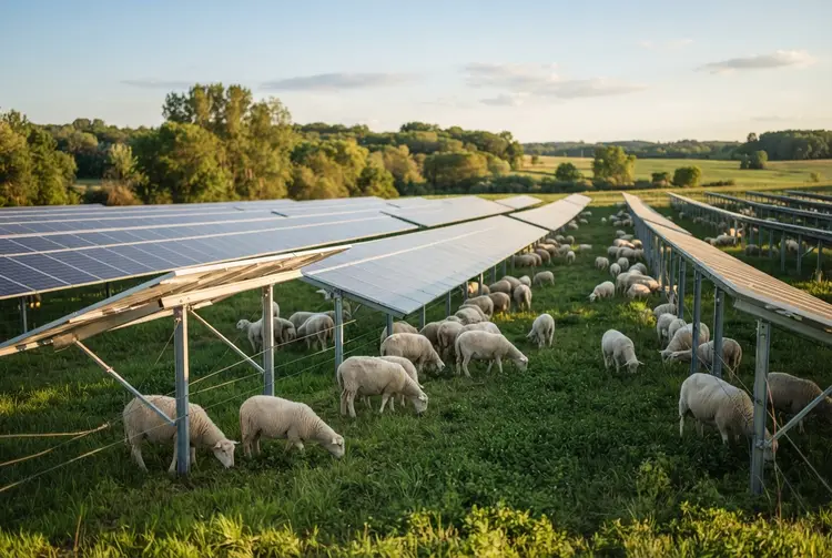 Wisconsin sheep farmers use solar grazing to boost panel efficiency
